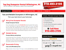 Tablet Screenshot of dumpsterrentalwilmingtonnc.com